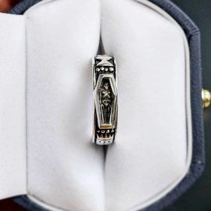 Memento Mori Skeleton Coffin Sterling Silver Ring